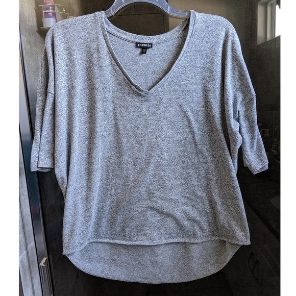 Express Sweaters - Express Marled Gray Dolman Sweater